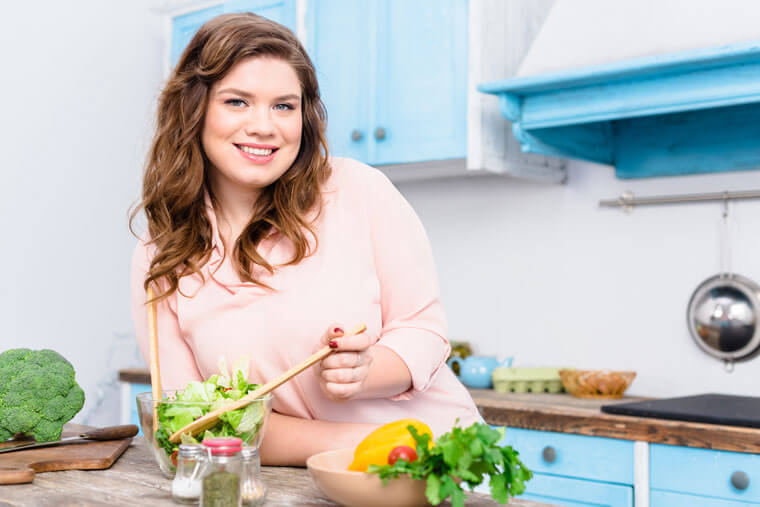 Photo of woman eating healthily